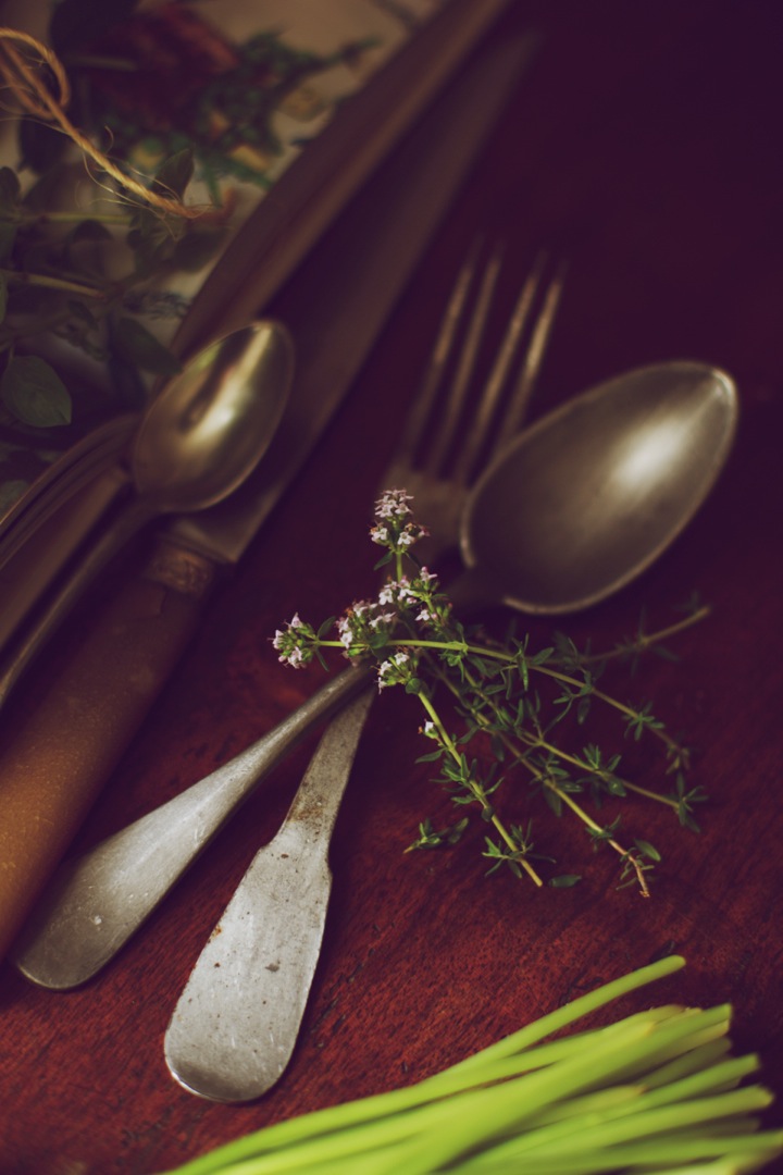 Fresh thyme and flowers